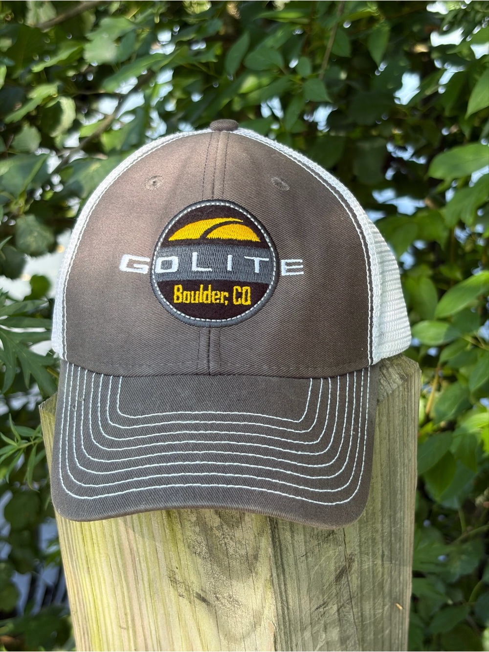 Go Lite Boulder, CO Snapback Trucker Hat Gray One Size 6 Panel Ouray Sportswear